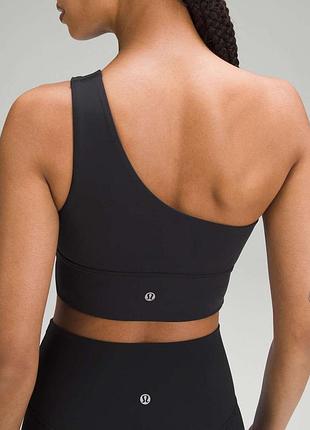Чорний асиметричний спортивний топ на одне плече lululemon