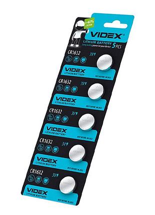 Батарейка таблетка cr1632 3v videx литиевая набор 5шт для игрушек, часов, электроники и освещения
