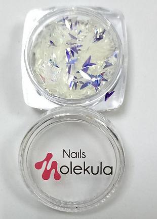 Декор для дизайна ногтей nails molekula 1,5 г no 05 прозрачный голографик уголок daily skin care