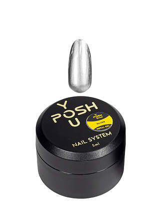 Гелевая краска для дизайна ногтей металлик youposh metal gel 5 мл, silver daily skin care