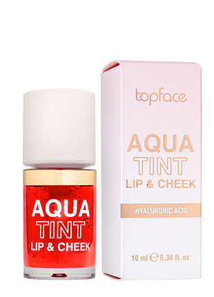 Жидкая помада тинт для губ и щек topface aqua tint lip & cheek на водной основе 10 мл (рт215), 03 red berry jam коралловый daily