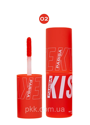 Рум'яна помада рідка для обличчя та губ parisa cosmetics cheek kiss № 02 кораловий daily skin care