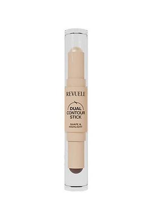 Карандаш для контуринга лица двойной revuele dual contour stick тон 03 золотой темно-бежевый, 3,7 г daily skin care