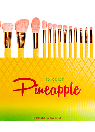 Набір пензлів для макіяжу docolor pineapple (16шт) do-p1610 daily skin care