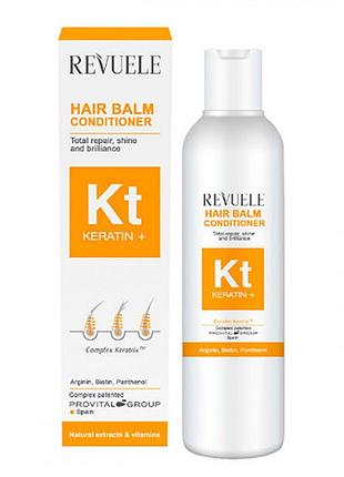 Кондиціонер для пошкодженого, ламкого волосся revuele keratin+ з кератином, 200 мл daily skin care