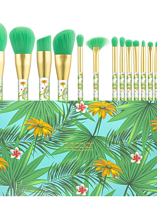 Набір пензлів для макіяжу docolor tropical р1407 (14шт) daily skin care