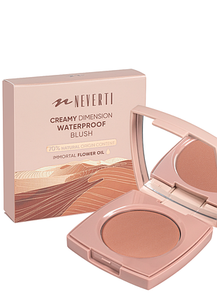 Рум'яна водостійкі компактні neverti creamy dimension waterproof blush 6 г (np203), 001 frosted pink світло-рожеві