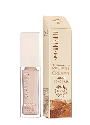 Консилер для лица стойкий neverti radiant creamy cover conealer с витамином е 10 мл (np303), 001 light fair daily skin care