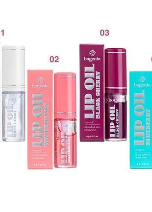 Олія блиск для губ bogenia lip oil (bg717), 004 blueberry блакитне