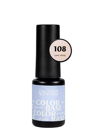 Камуфлююча база для нігтів пісочний блиск френч colour intense color base 6 мл № 108