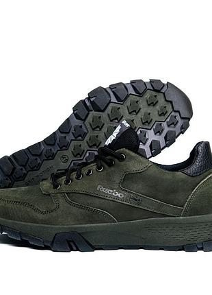 Мужские кожаные кроссовки rbk green