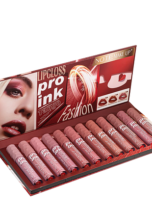 Набір матових блисків для губ note make up 12 штук daily skin care