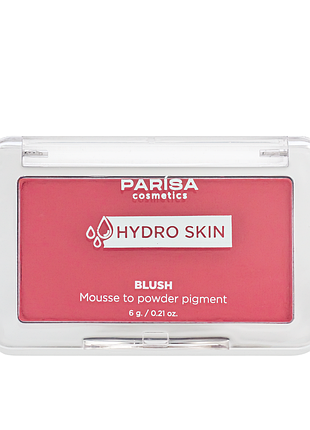 Рум'яна-мус parisa cosmetics hydro skin blush mousse to powder pigment компактні (phb-04), 03 bold rosewood вишневий