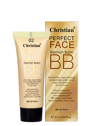 Вв крем spf 37 pa++ christian perfect blemish balm lf-06, № 02 бежевий
