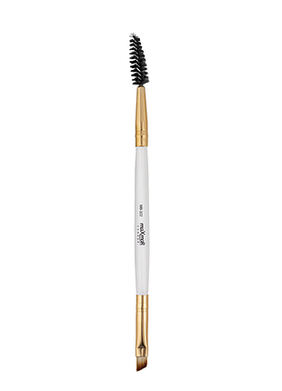 Кисть для макияжа бровей двусторонняя maxmar скошенная и щеточка mb-322 daily skin care