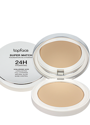 Пудра для обличчя topface super match foundation компактна зволожуюча 10 г (pt269), 06 honey/медовий daily skin care
