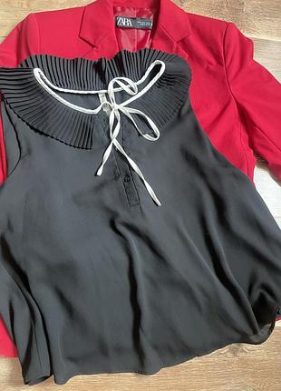 Жіноча блуза з коміром zara шифонова майка