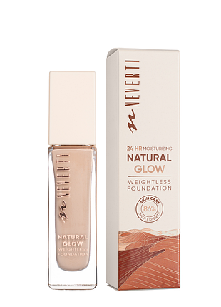 Тональная основа для лица neverti natural glow увлажняющая 32 мл (np301), 002 ivory айвори daily skin care