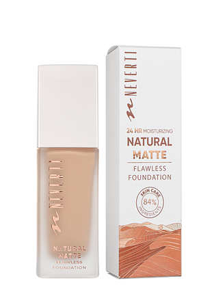 Тональная основа матирующая увлажняющая neverti natural matte (np302), 006 almond бежевая
