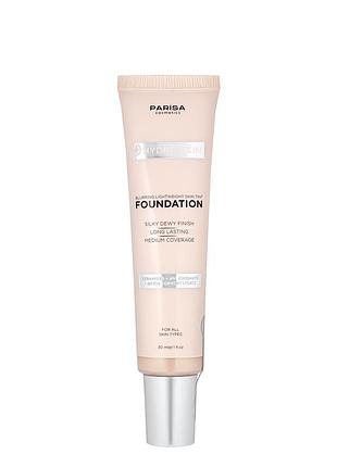 Тональна основа тинт для вишуканий parisa cosmetics hydro skin tint foundation (phf-06), 06 soft amber темно-бежева