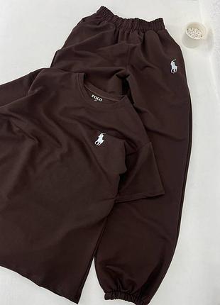 Базовый костюм polo двойная футболка + штаны двунить люкс 🔥 сезонный распродаж