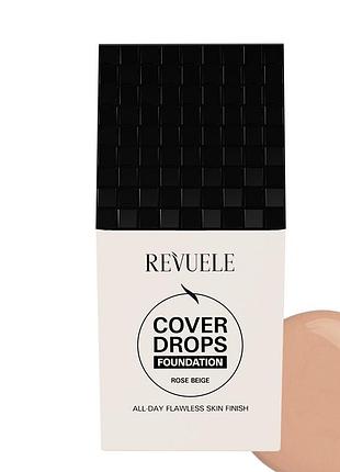 Тональная основа под макияж revuele cover drops персиковый, 35 мл daily skin care