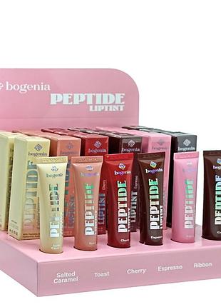 Набір бальзамів для губ bogenia set peptide lip tint 18+6 шт з підставкою (bg713)