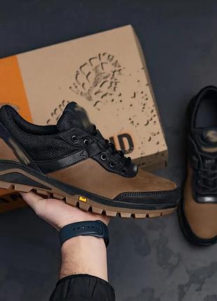 Мужские кожаные кроссовки valsetz olive originals коричневые натуральная кожа демисезон