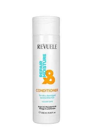 Кондиционер для волос сухих, поврежденных, ломких, окрашенных revuele repair & moisture conditioner увлажняющий 250 мл daily skin