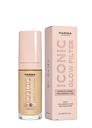 Тональная основа для лица parisa cosmetics с эффектом сияния кожи 20 мл, 604 warm ivory айвори