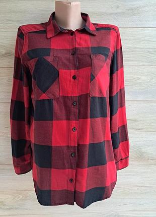 Рубашка в клетку h&m разм s-m