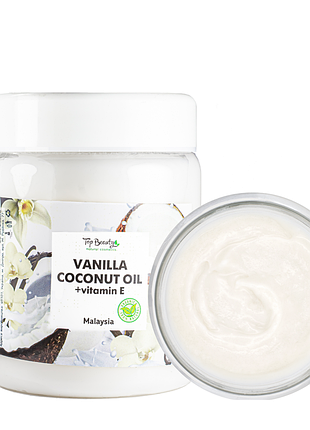 Масло для тела и волос кокосовое top beauty с витамином е и ароматом ванили 250 мл daily skin care