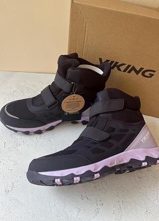 Зимові водонепроникні черевики viking track warm wp 2v на липучках, 41 eu (27 см)