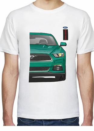 Футболка чоловіча avtolife з принтом ford mustang f 115141 s біла