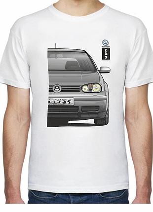 Футболка мужская avtolife с принтом volkswagen golf iv f 105104 xs белая