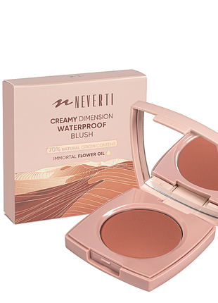 Рум'яна водостійкі компактні neverti creamy dimension waterproof blush 6 г (np203), 006 mrs right коричневий