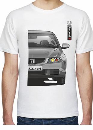 Футболка чоловіча avtolife з принтом honda accord 7 fr 107233 m біла