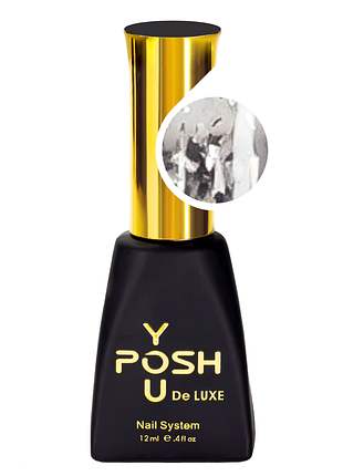 Закрепитель для гель-лака youposh de luxe top silver без липкого слоя с хлопьями 12 мл