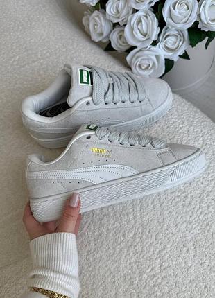 Кросівки puma suede xl mint grey white 🤍 2
