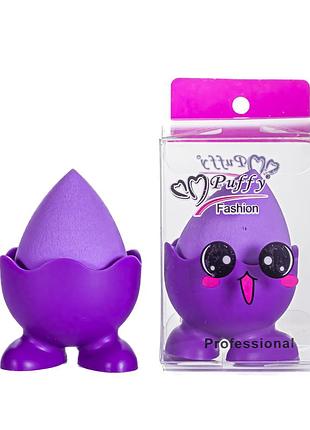Спонж для нанесення макіяжу puffy крапля на силіконовій підставці daily skin care