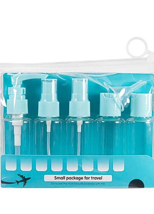 Дорожній набір ємностей для косметики wh travel bottles set. 5 шт, блакитний