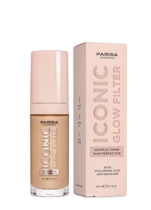 Тональная основа для лица parisa cosmetics с эффектом сияния кожи 20 мл, 606 golden medium темно-бежевый