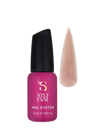 База камуфлююча для гель-лаку steffani cover base 9 мл, 68 рожево-бежева з шимером daily skin care