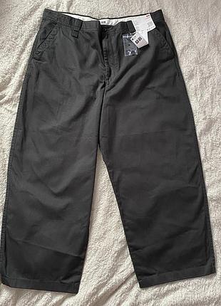 Uniqlo wide fit chino pants cropped чоловічі широкі штани р xl