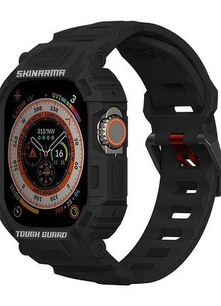 Ремінець з накладкою skinarma mecha strap+case apple watch 49mm black