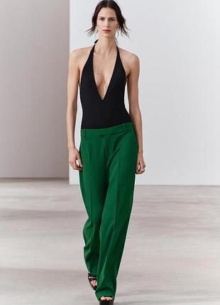 🖤элегантные зеленые брюки палаццо / классические брюки со стрелками zara🖤