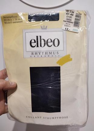 Темно-синие колготки plus size elbeo rhythmus extraweit 20 den (германия), размер iii (47-49) 2