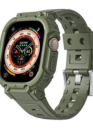 Ремінець з накладкою wiwu 2 in 1 armor watch band 42/44/45mm (wi-wb014) green