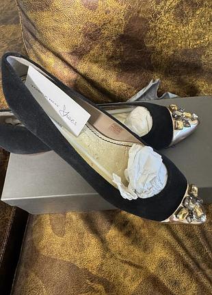 Tosca blu италия балетки кожа/замша с камнями, р.39, стелька 25 см