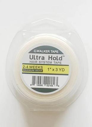 Ultra hold walker tape 2.54 см × 3 ярди — двостороння клейка стрічка скотч для систем на основі, перук та тресів в захисному боксі